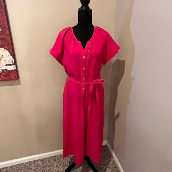Tommy Bahama Coral Isle Belted Cotton
Jumpsuit, Bright Rose, Small - Picture 2 of 8